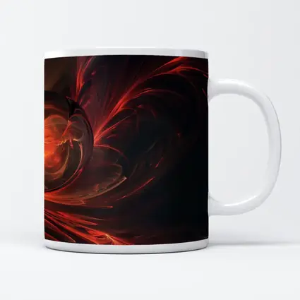 Dark Red Swirling Abstract Fractal Art