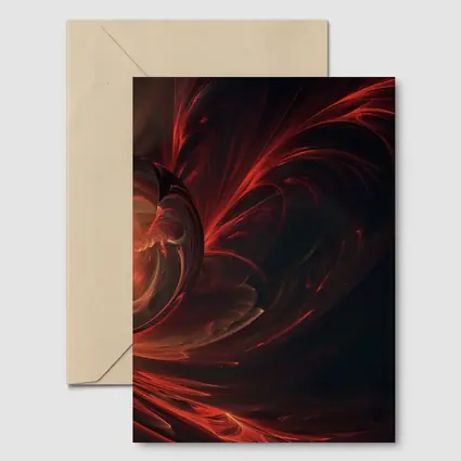 Dark Red Swirling Abstract Fractal Art