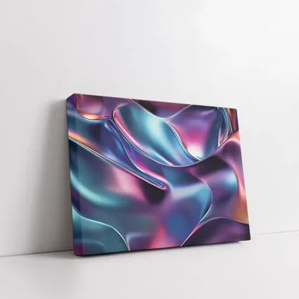 Iridescent Metallic Abstract Purple Blue Waves