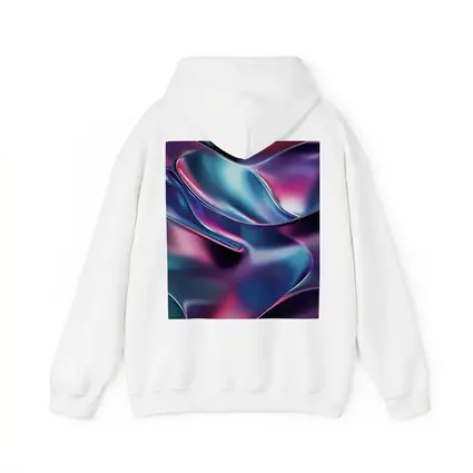 Iridescent Metallic Abstract Purple Blue Waves