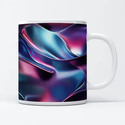 Iridescent Metallic Abstract Purple Blue Waves