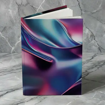 Iridescent Metallic Abstract Purple Blue Waves