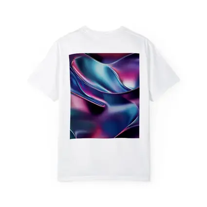 Iridescent Metallic Abstract Purple Blue Waves