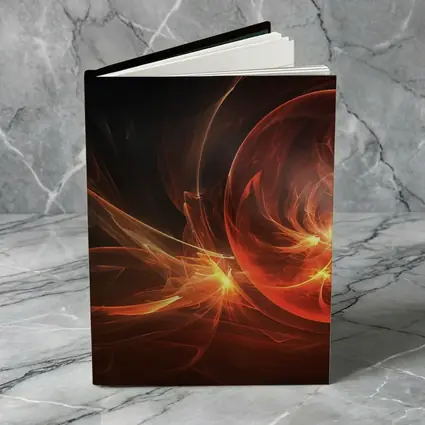 Fiery Red Abstract Fractal Energy Sphere Art