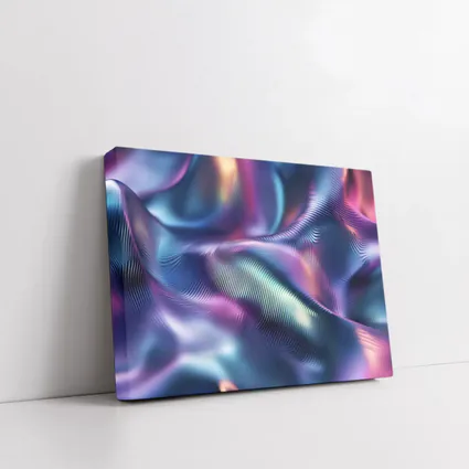 Holographic Iridescent Waves Abstract Purple Blue