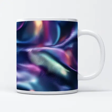 Holographic Iridescent Waves Abstract Purple Blue