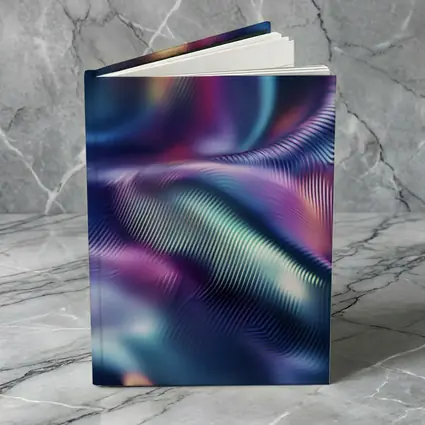 Holographic Iridescent Waves Abstract Purple Blue