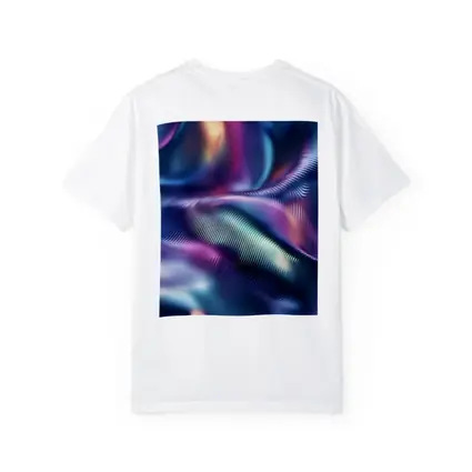 Holographic Iridescent Waves Abstract Purple Blue