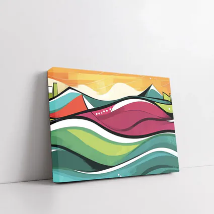 Colorful Abstract Rolling Waves Landscape Art