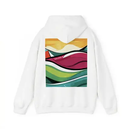 Colorful Abstract Rolling Waves Landscape Art