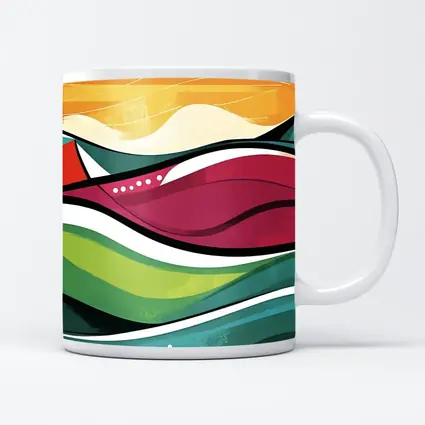 Colorful Abstract Rolling Waves Landscape Art