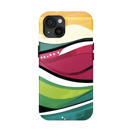 Colorful Abstract Rolling Waves Landscape Art