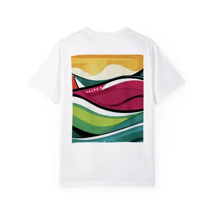 Colorful Abstract Rolling Waves Landscape Art