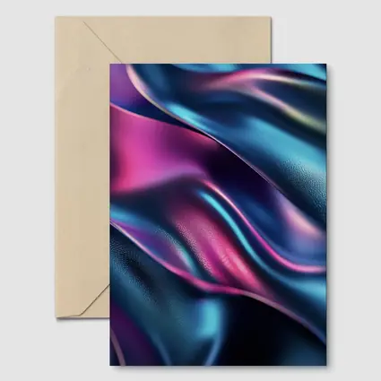 Iridescent Holographic Flowing Silk Abstract Art