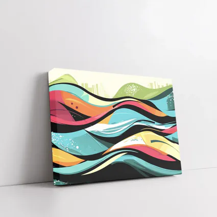 Colorful Graffiti Waves Abstract Urban Art