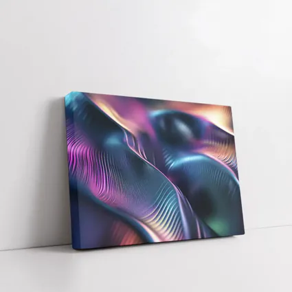 Abstract Wavy Fluid Dark Iridescent Surface