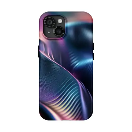 Abstract Wavy Fluid Dark Iridescent Surface