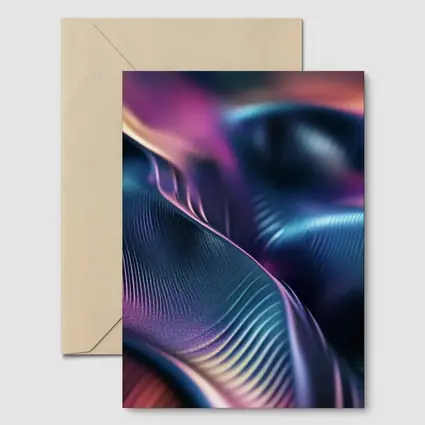 Abstract Wavy Fluid Dark Iridescent Surface
