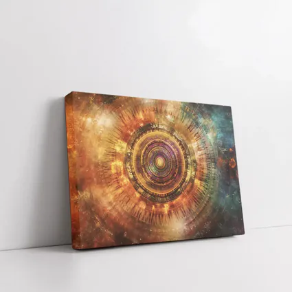 Cosmic Mandala Abstract Warm Glowing Circle Art
