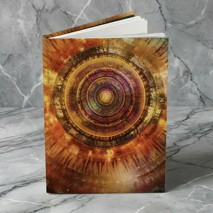 Cosmic Mandala Abstract Warm Glowing Circle Art