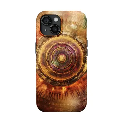 Cosmic Mandala Abstract Warm Glowing Circle Art