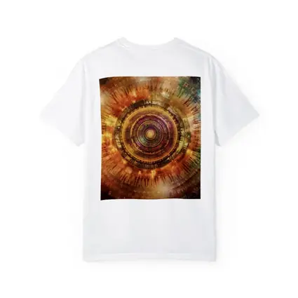Cosmic Mandala Abstract Warm Glowing Circle Art