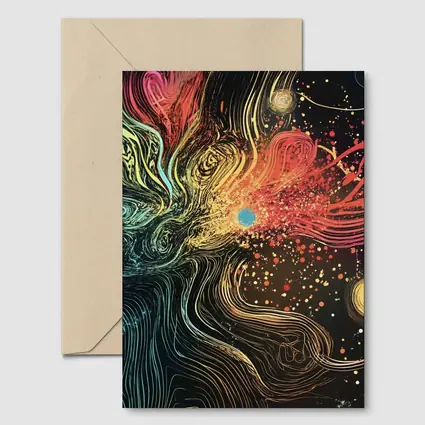 Cosmic Abstract Flow Lines Dark Background