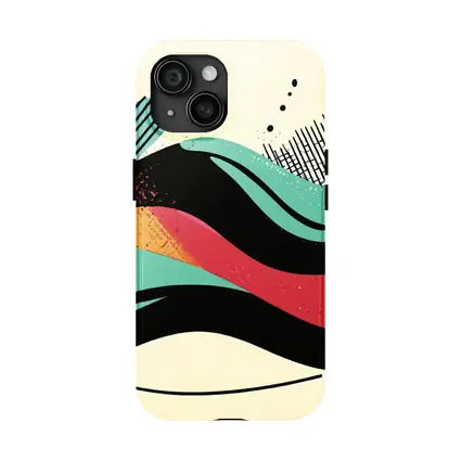 Retro Abstract Wave Art Colorful Bold Design