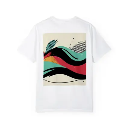 Retro Abstract Wave Art Colorful Bold Design