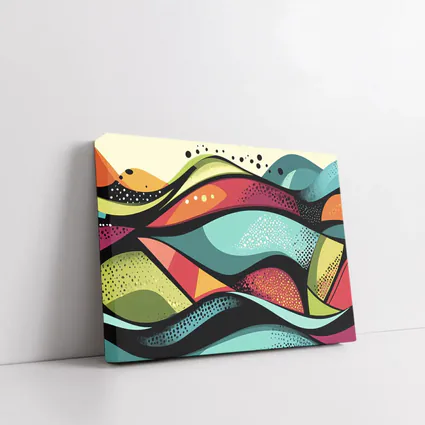 Colorful Abstract Waves Pop Art Style