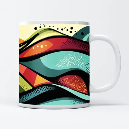 Colorful Abstract Waves Pop Art Style