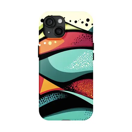 Colorful Abstract Waves Pop Art Style
