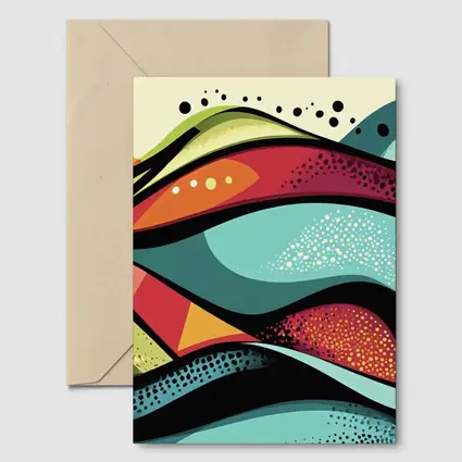 Colorful Abstract Waves Pop Art Style