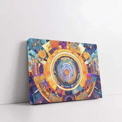 Cosmic Mandala Mosaic Abstract Geometric Art