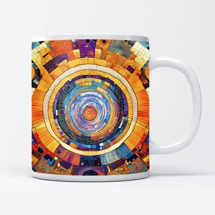 Cosmic Mandala Mosaic Abstract Geometric Art