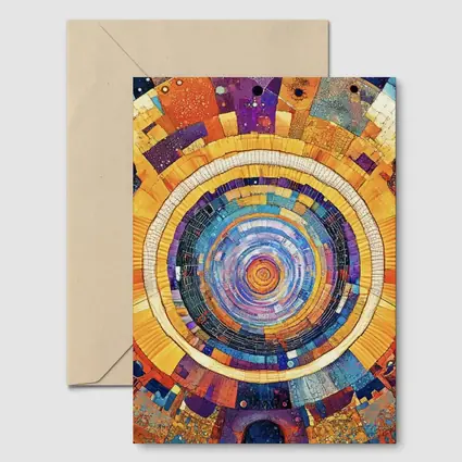 Cosmic Mandala Mosaic Abstract Geometric Art