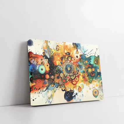 Colorful Abstract Watercolor Circles Cosmic Explosion