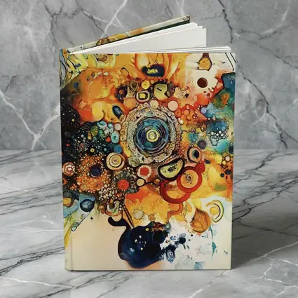 Colorful Abstract Watercolor Circles Cosmic Explosion