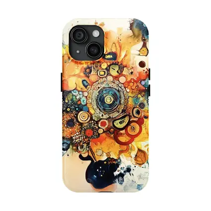 Colorful Abstract Watercolor Circles Cosmic Explosion