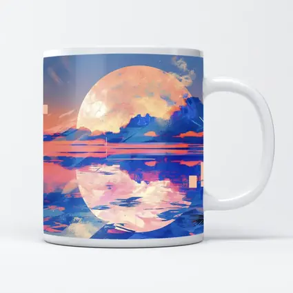 Tropical Moon Reflection Lofi Art