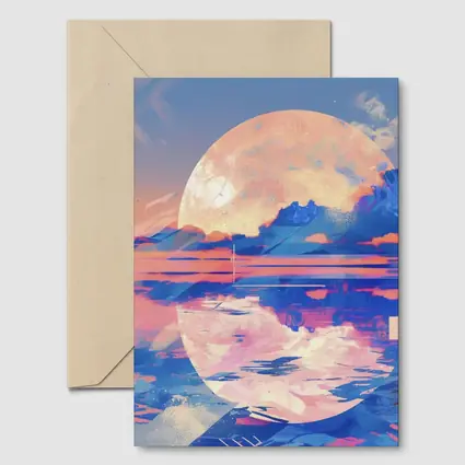Tropical Moon Reflection Lofi Art