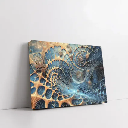 Blue Fractal Spiral Abstract Digital Art
