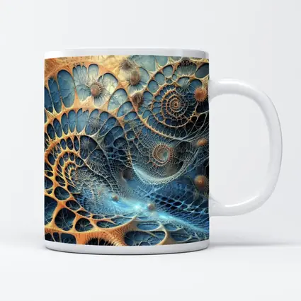 Blue Fractal Spiral Abstract Digital Art
