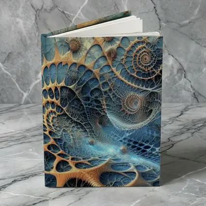 Blue Fractal Spiral Abstract Digital Art