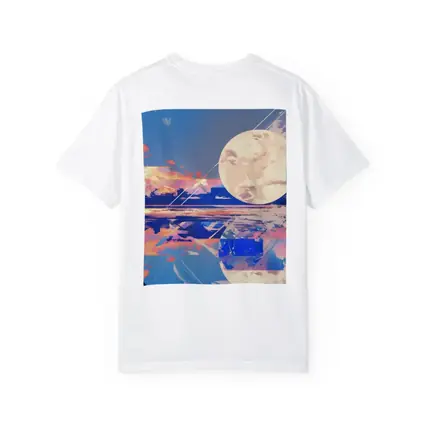 Collage Moon Tropical Beach Sunset Art