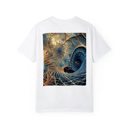 Fractal Web Spiral Abstract Blue Gold