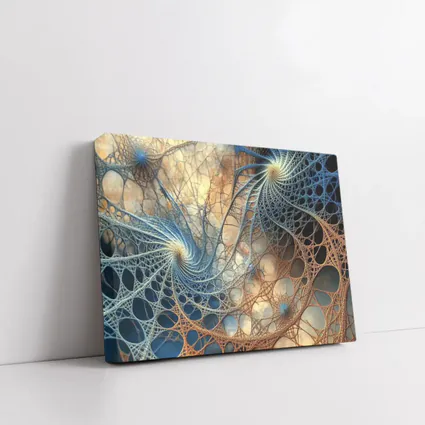 Fractal Spiral Web Abstract Blue Brown