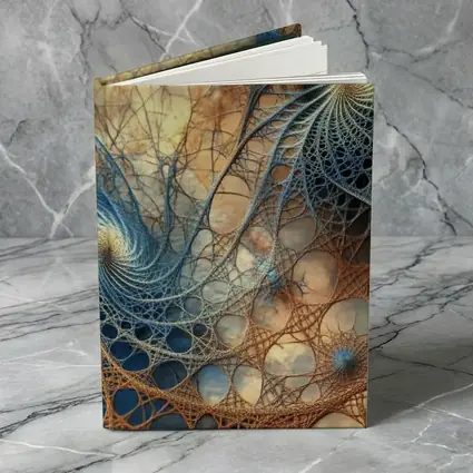 Fractal Spiral Web Abstract Blue Brown