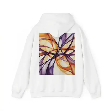 Abstract Purple Orange Swirling Ribbon Flow Art