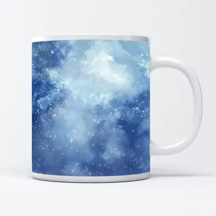 Blue Watercolor Galaxy Starry Night Art